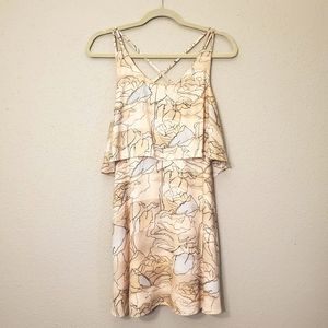 BCBGeneration Neutral Floral Tiered Dress